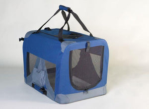 BD24bg (24x16x16" Foldable Nylon Dog Crate. Blue and Gray. 1 per box.)
